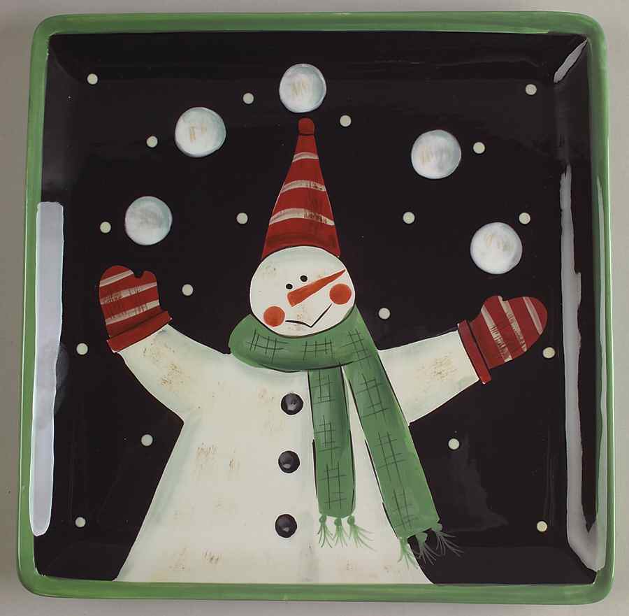 Juggling Snowman Dinner Plate by Certified International-1