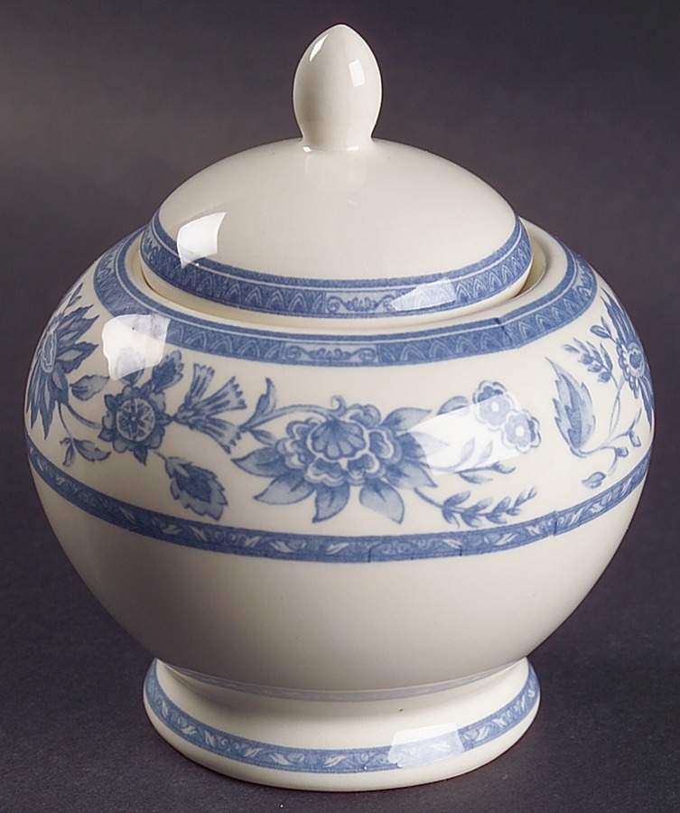 Indian Tree Blue Sugar Bowl & Lid by Churchill-1