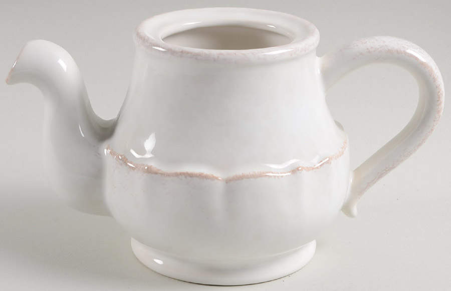 Impressions Linen White Small Teapot No Lid by Casafina-1
