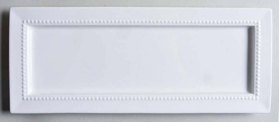 White Pearl 13" Rectangular Serving Platter by Crate & Barrel-1