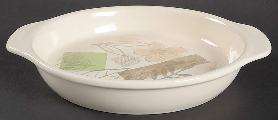 Textured Leaves (Corelle) Pie Serving Plate by Corning Corelle-1