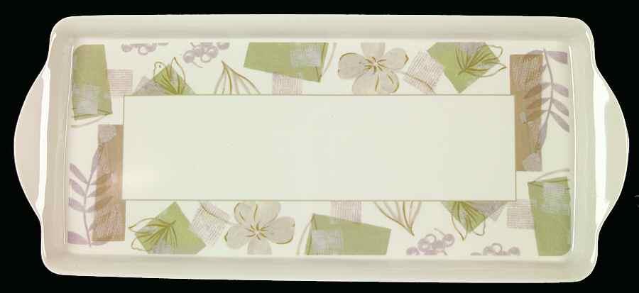 Textured Leaves (Corelle) 15" Melamine Rectangular Handled Tray by Corning Corelle-1