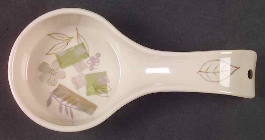 Textured Leaves (Corelle) Melamine Spoon Rest (Holds 1 Spoon) by Corning Corelle-1