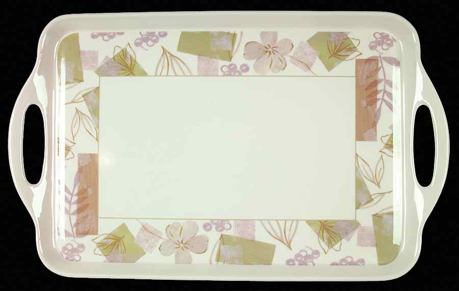 Textured Leaves (Corelle) Handled Melamine Tray by Corning Corelle-1
