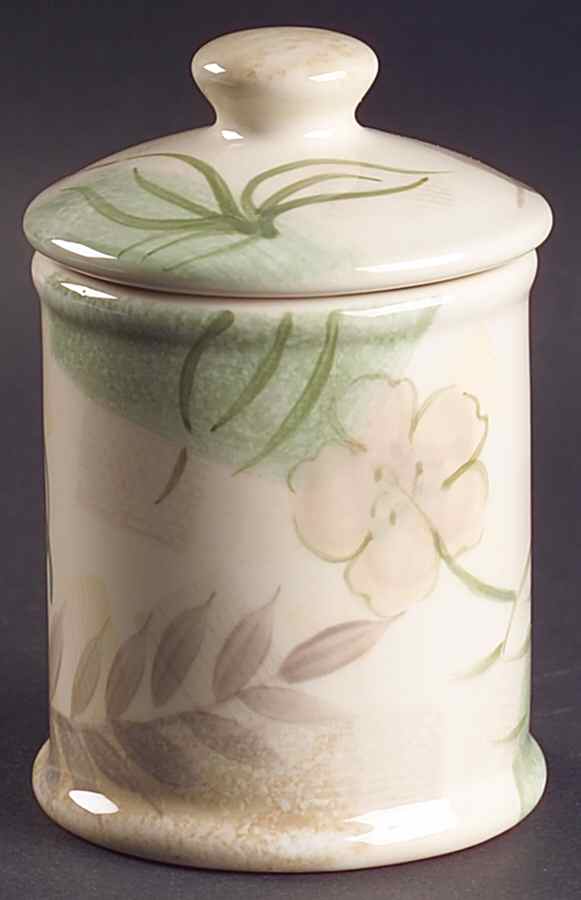 Textured Leaves (Corelle) Small Canister & Lid by Corning Corelle-1