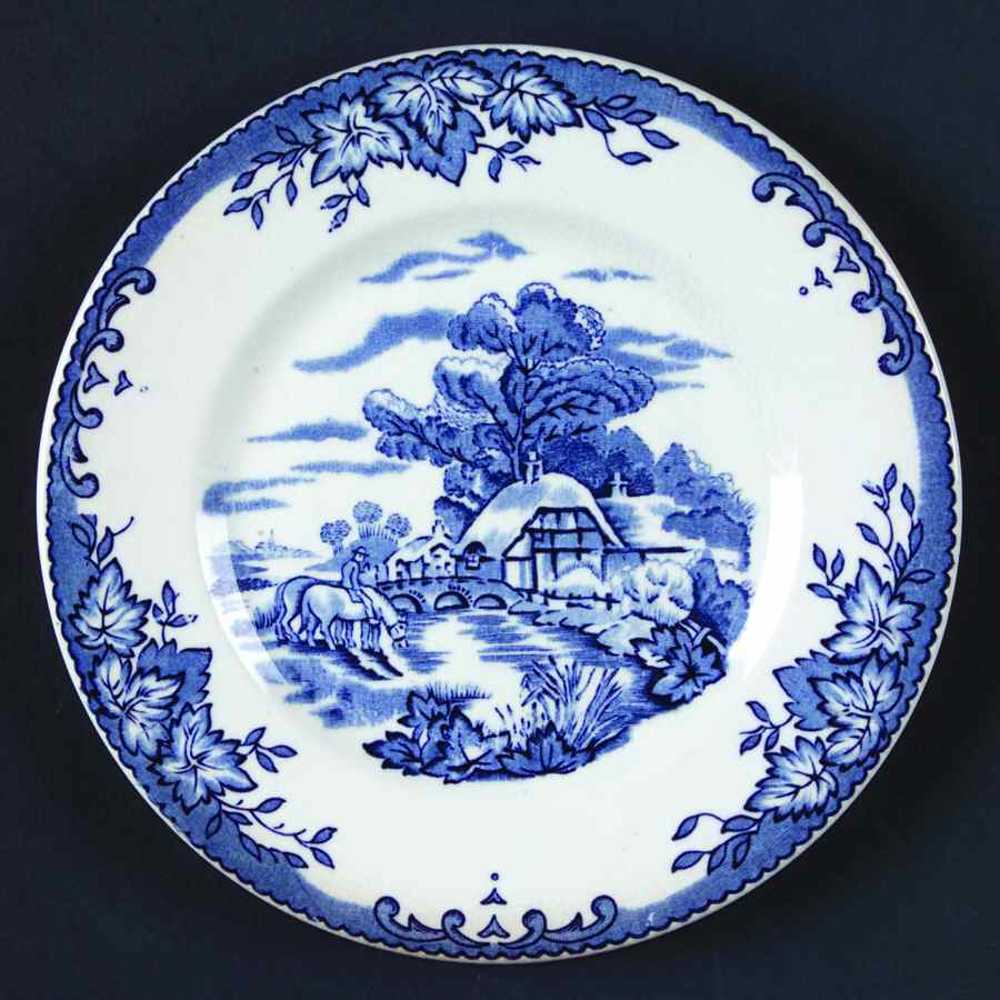Byron Blue Bread & Butter Plate by Crown Clarence-1