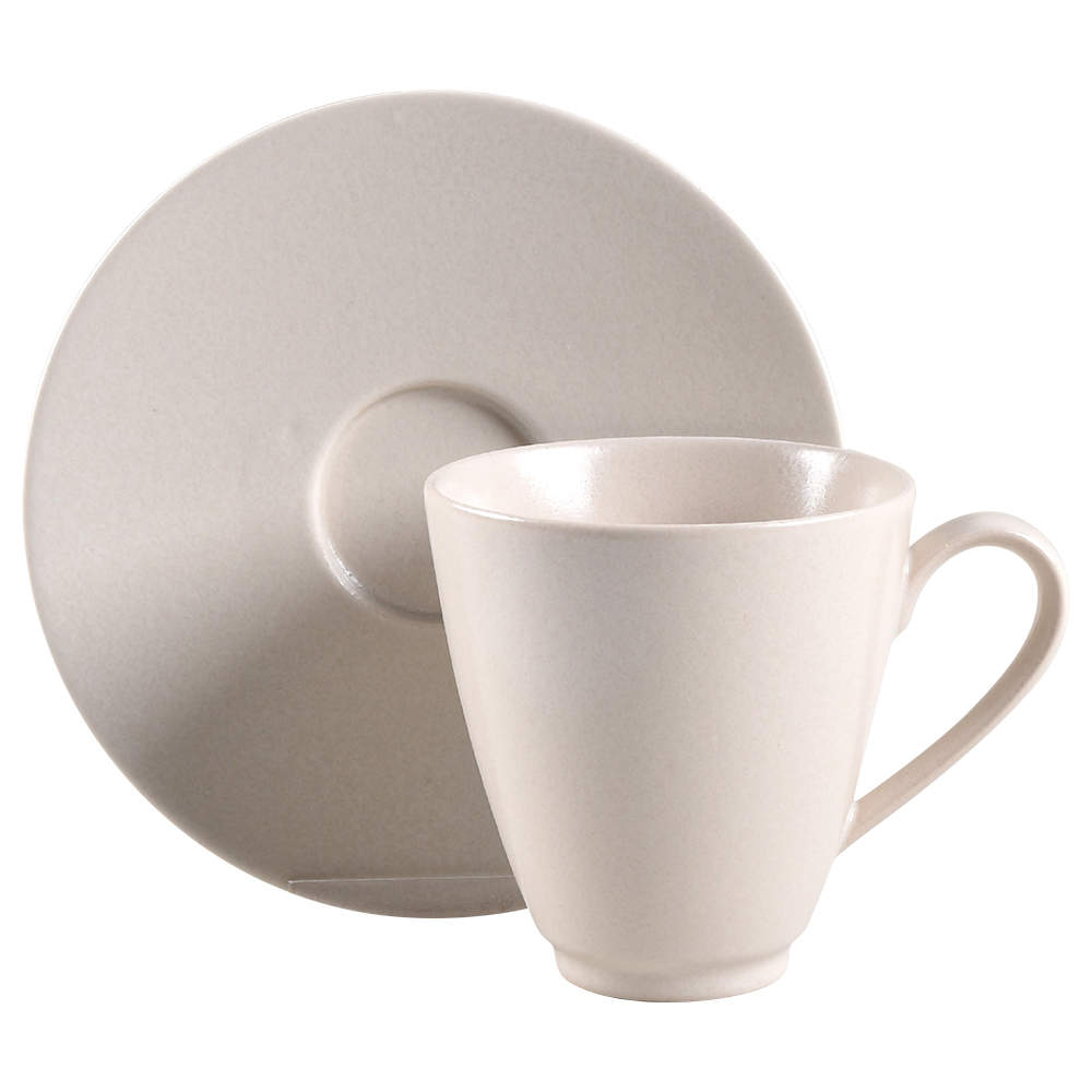 Domo Pearl Flat Cup & Saucer Set by Crate & Barrel-1