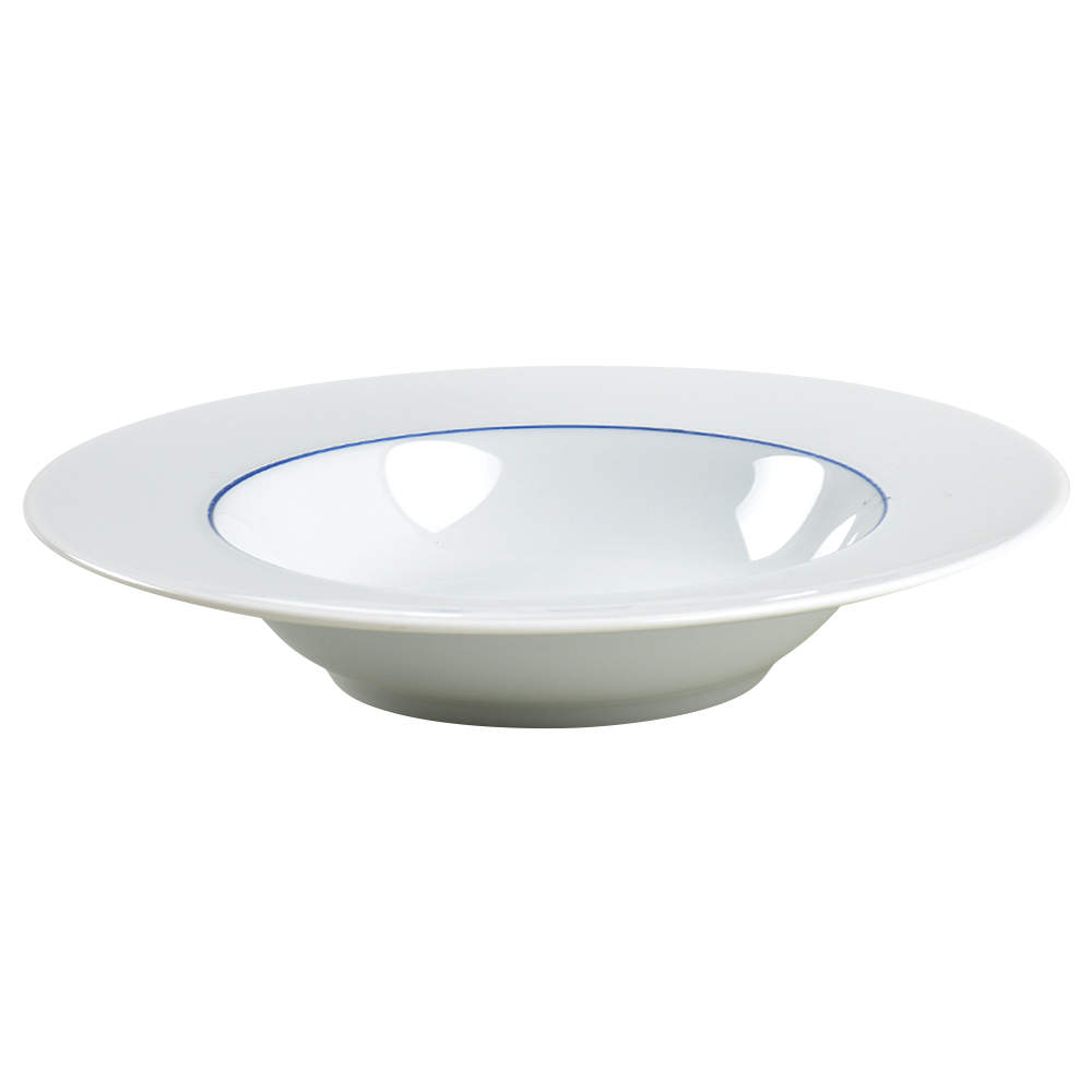 Epoch Blue Line Large Rim Soup Bowl by Crate & Barrel-1
