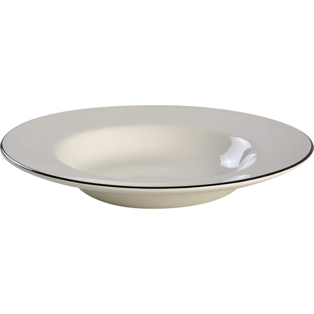 Classique Black Line Large Rim Soup Bowl by Crate & Barrel-1
