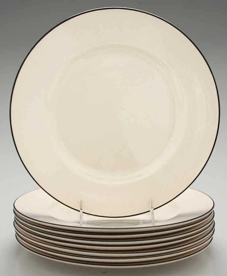 Classique Black Line Dinner Plate - Set of 8 by Crate & Barrel-1