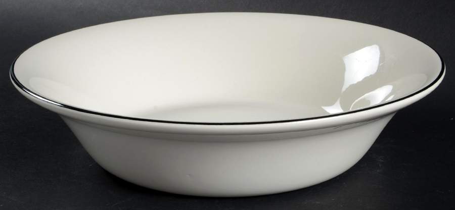 Classique Black Line 10" Round Vegetable Bowl by Crate & Barrel-1