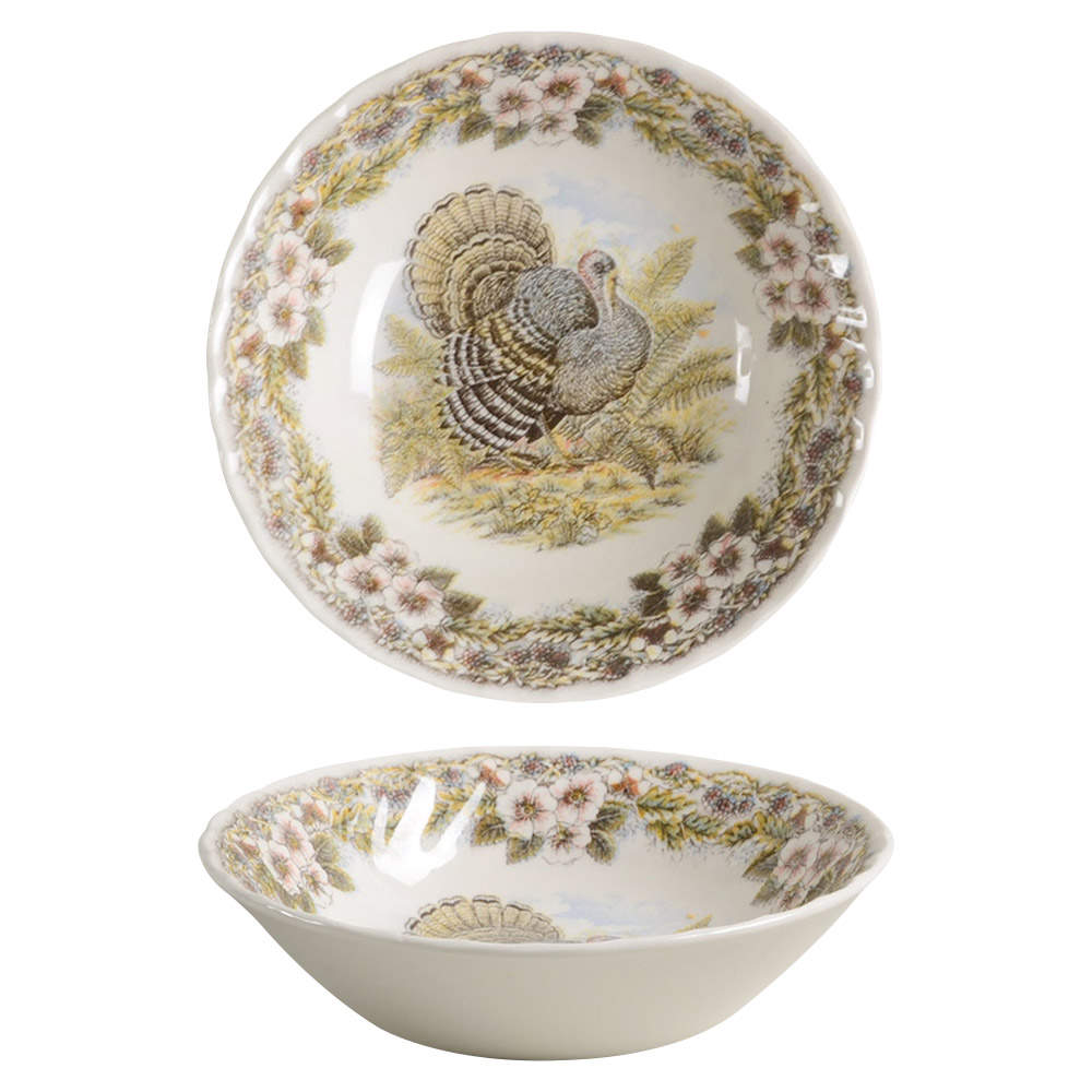 Thanksgiving Multicolor (Made in England) Coupe Cereal Bowl by Churchill-1