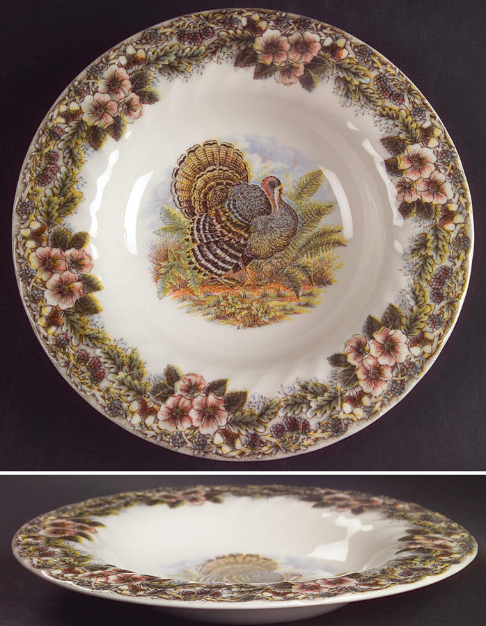 Thanksgiving Multicolor (Made in England) Rim Soup Bowl by Churchill-1