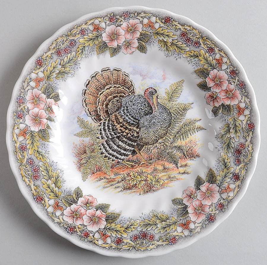 Thanksgiving Multicolor (Made in England) Salad Plate by Churchill-1