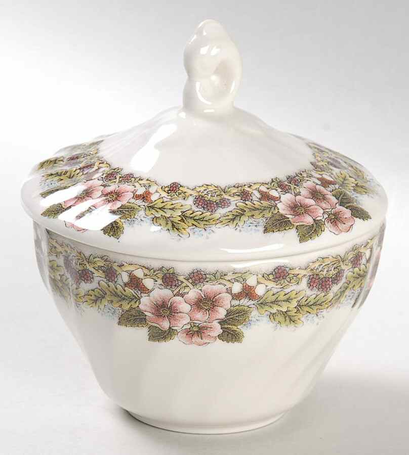 Thanksgiving Multicolor (Made in England) Sugar Bowl & Lid by Churchill-1