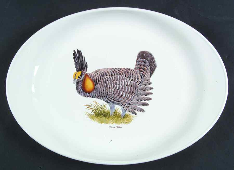 Game Birds (No Band) 12" Oval Serving Platter by Corning Corelle-1