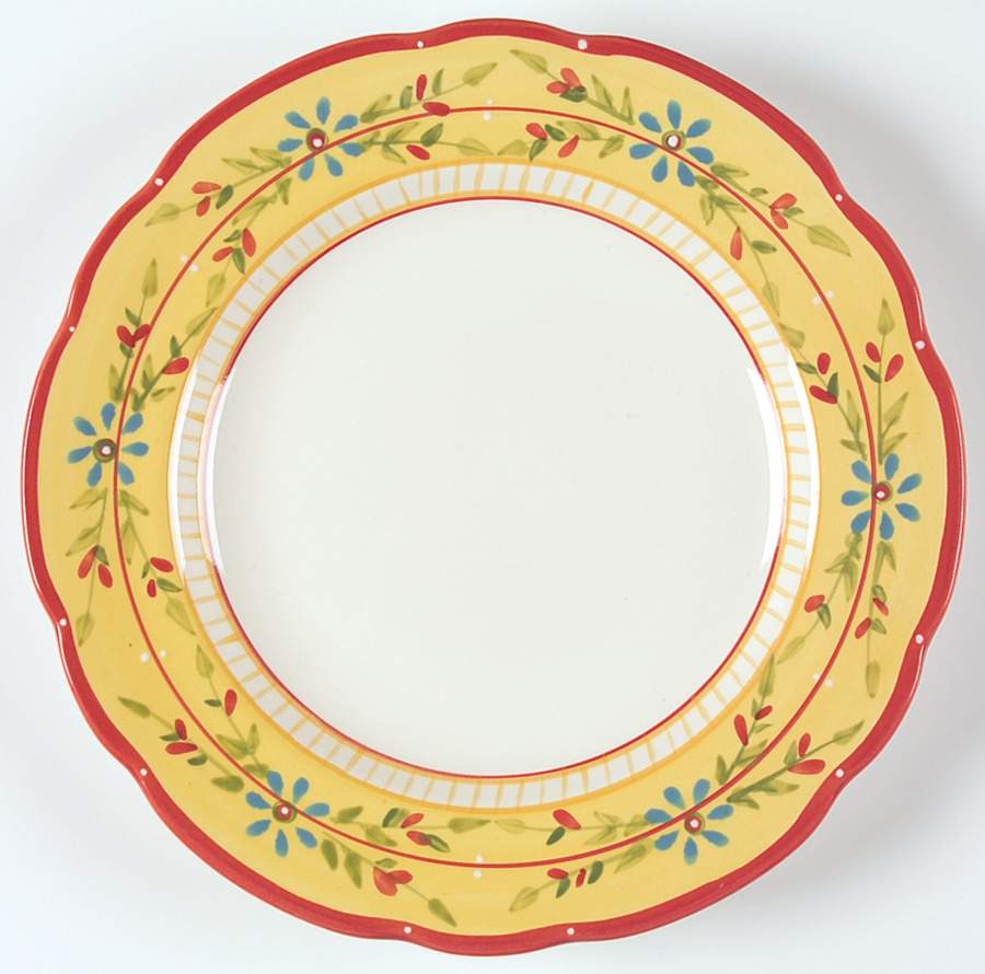Petit Jardin (Yellow Rim) Dinner Plate by Culinary Arts-1
