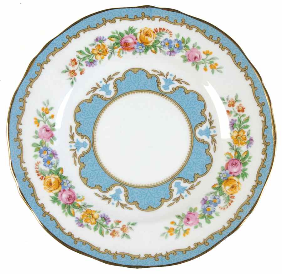 Lyric Tunis Blue (Flat Rim) Bread & Butter Plate by Crown Staffordshire-1