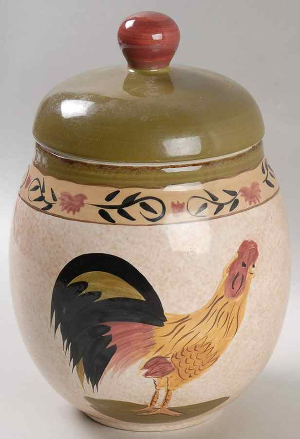 Montauk Rooster Medium Canister & Lid by Canterbury Potteries-1