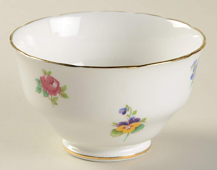 Floral Bouquet (Smooth) Mini Open Sugar Bowl by Crown Staffordshire-1