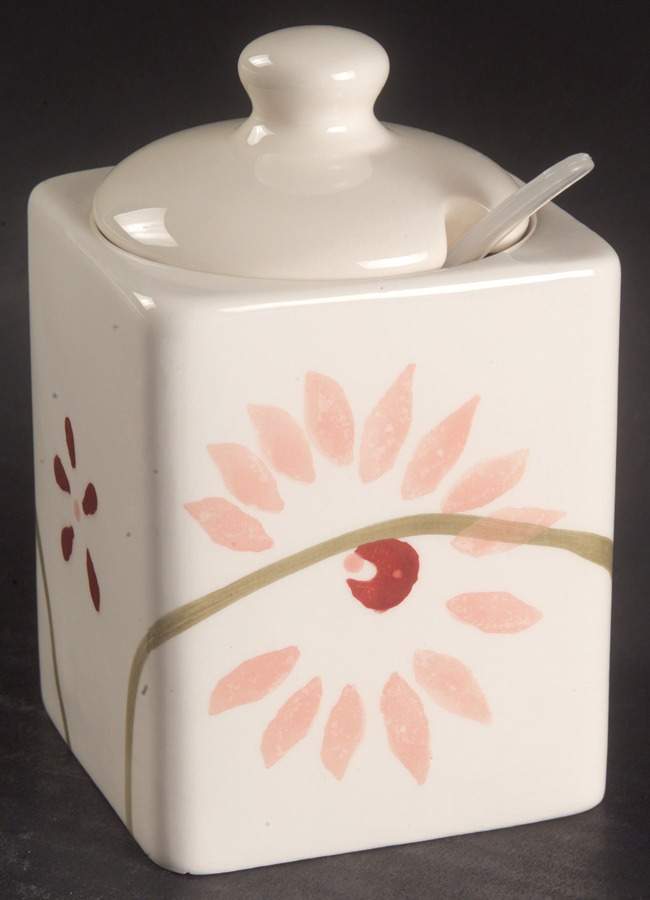 Pretty Pink (Corelle) Sugar Bowl & Lid by Corning Corelle-1
