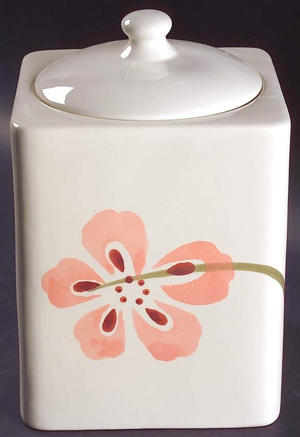 Pretty Pink (Corelle) Cookie Jar & Lid by Corning Corelle-1