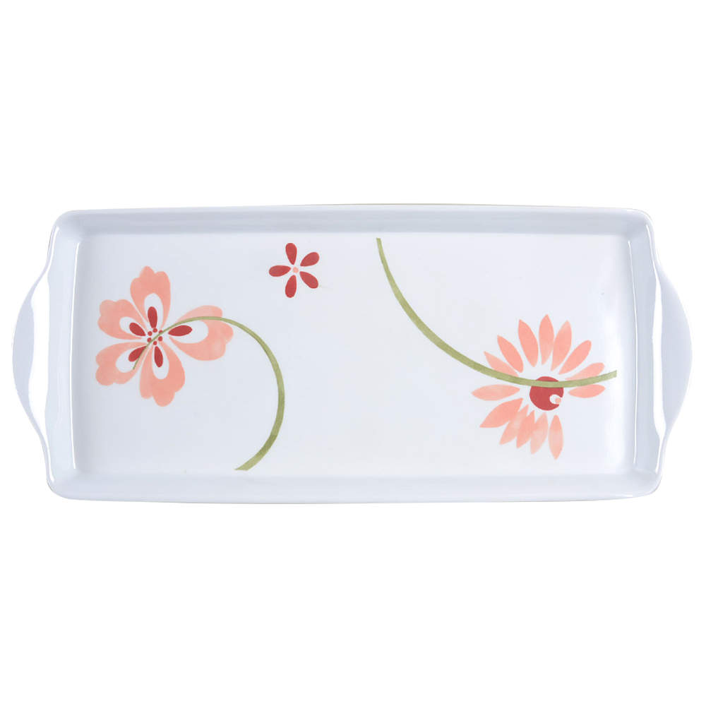 Pretty Pink (Corelle) 15" Melamine Rectangular Handled Tray by Corning Corelle-1