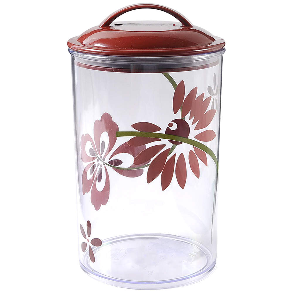 Pretty Pink (Corelle) Large Acrylic Canister & Lid by Corning Corelle-1