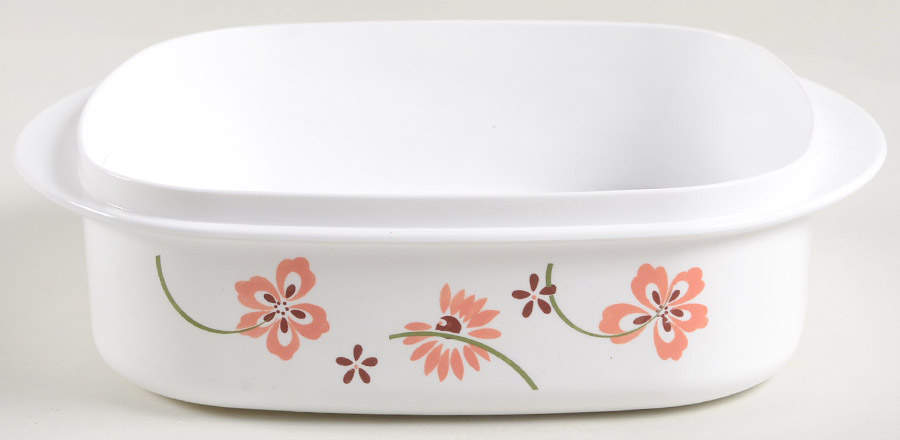 Pretty Pink (Corelle) 28 Oz Square Plastic Microwave Bowl No Vent Lid by Corning Corelle-1