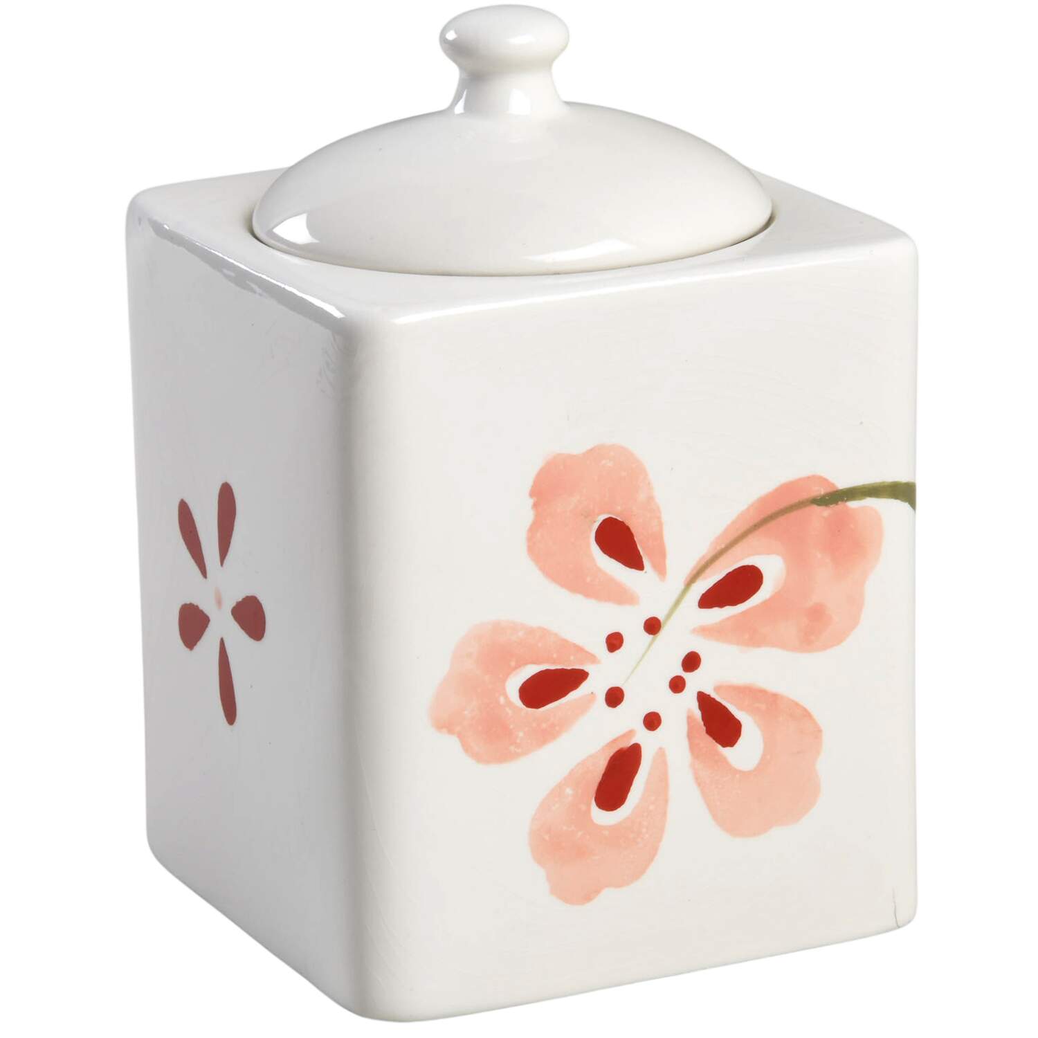 Pretty Pink (Corelle) Small Canister & Lid by Corning Corelle-1