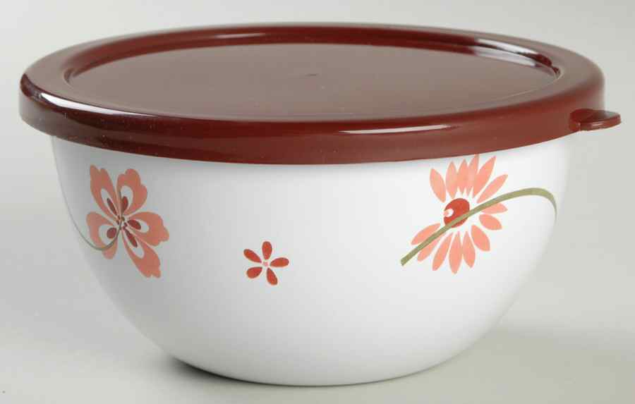 Pretty Pink (Corelle) 5 3/4" Metal Bowl & Plastic Lid by Corning Corelle-1