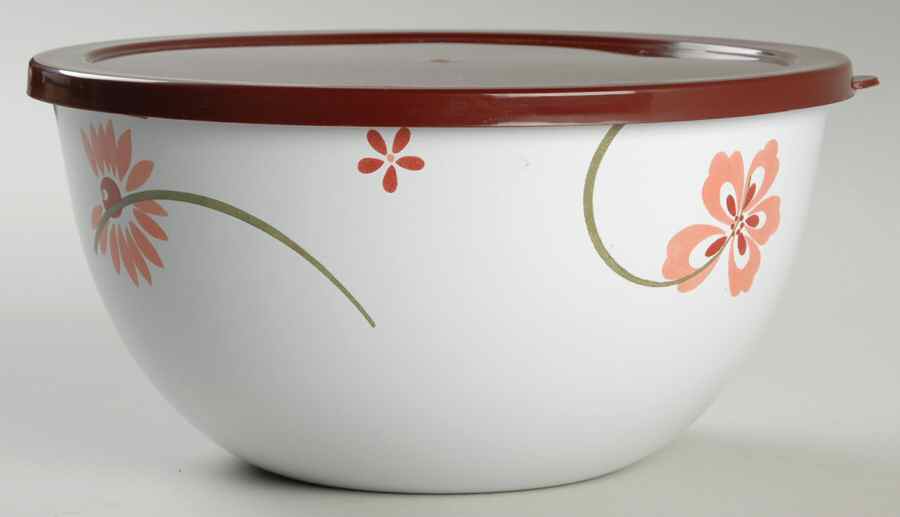 Pretty Pink (Corelle) 8" Metal Bowl W/Plastic Lid by Corning Corelle-1