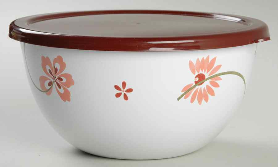 Pretty Pink (Corelle) 71/4" Metal Bowl W/Plastic Lid by Corning Corelle-1
