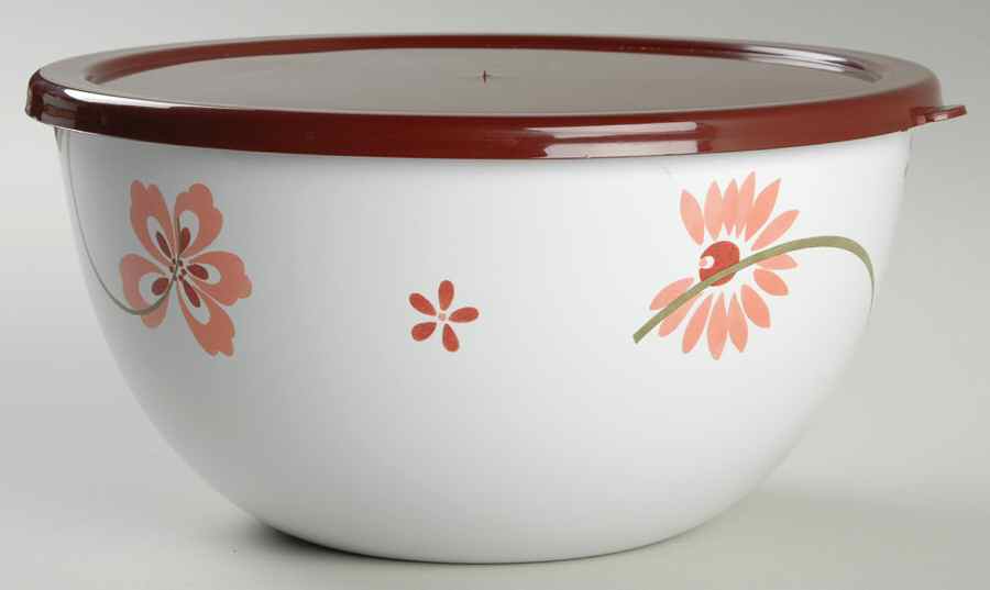 Pretty Pink (Corelle) 9" Metal Bowl with Plastic Lid by Corning Corelle-1