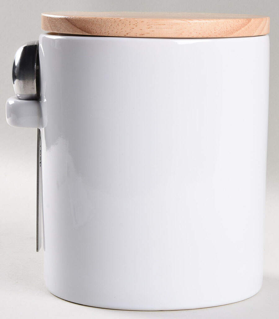 Aspen (Essential) Medium Canister with Wood Lid & Metal Scoop by Crate & Barrel-1