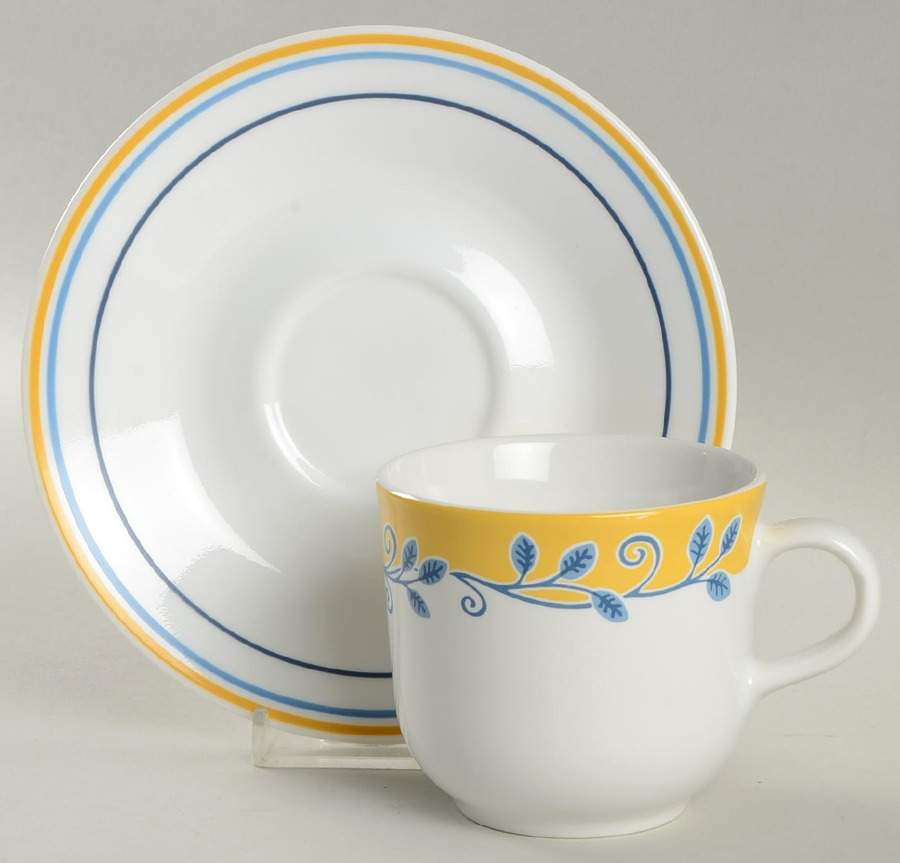 Bella Vista (Corelle) Flat Cup & Saucer Set by Corning Corelle-1