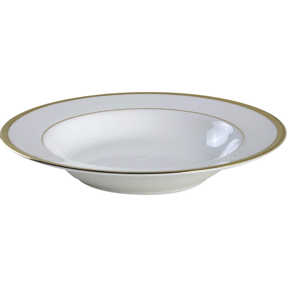 Grand Buffet Gold Large Rim Soup Bowl by Charter Club-1