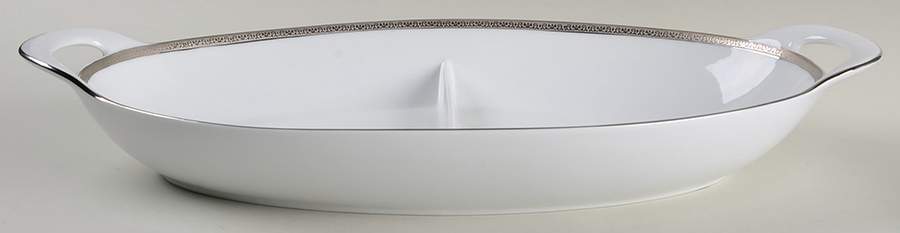 Grand Buffet Platinum 17" Oval Divided Tray by Charter Club-1