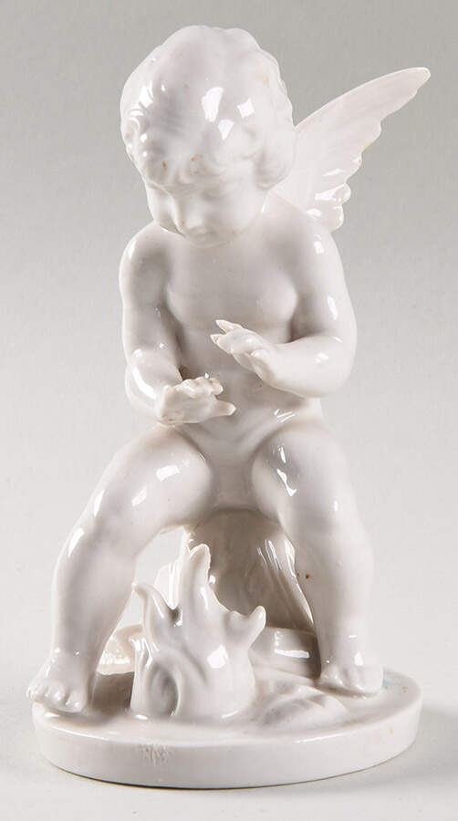 Four Seasons Cherubs Winter-Fire - No Box by Dresden (German)-1