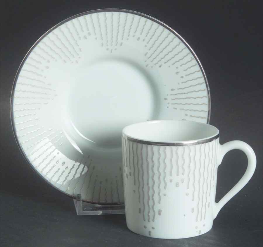 Neptune Flat Demitasse Cup & Saucer Set by Charles Field Haviland-1
