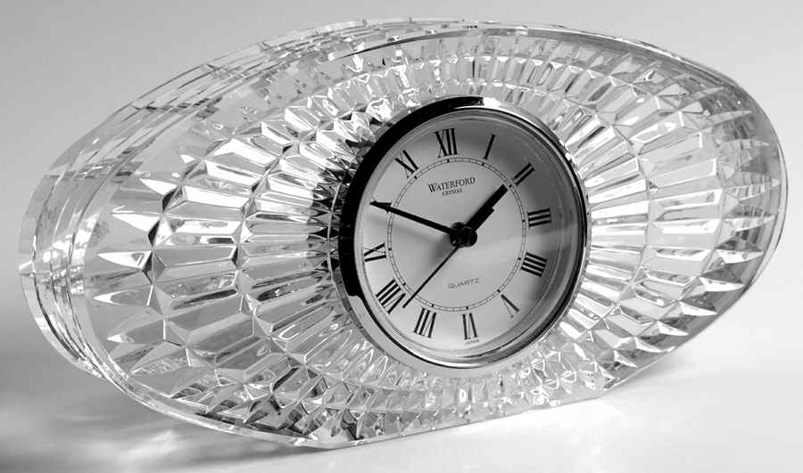 Clocks Large Oval Quartz Clock by Waterford Crystal-1