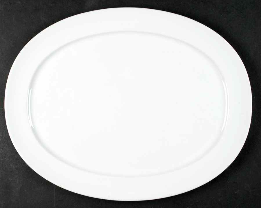 Birch (All White) 15" Oval Serving Platter by Calvin Klein-1