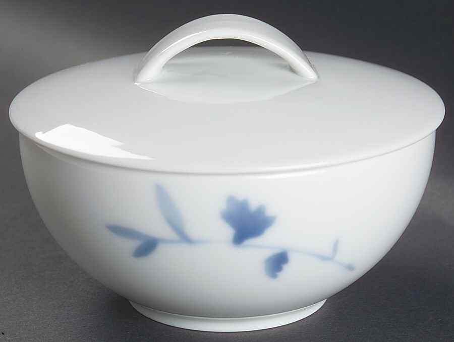 Birch (Floral & Blue Band) Sugar Bowl & Lid by Calvin Klein-1