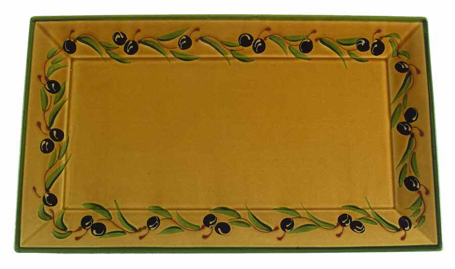 Nicoise Olive 19" Rectangular Serving Platter by Coursange-1