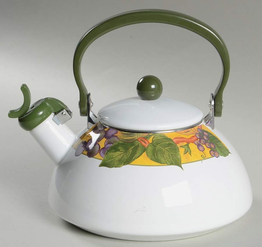 Tuscan Vine (Corelle) Metal Whistler Kettle & Lid by Corning Corelle-1