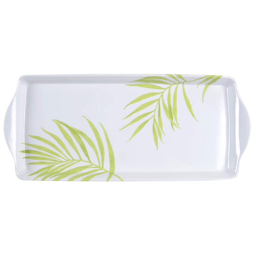 Bamboo Leaf (Corelle) 15" Melamine Rectangular Handled Tray by Corning Corelle-1