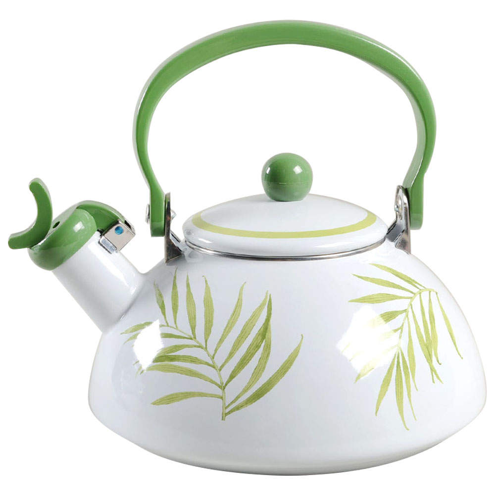 Bamboo Leaf (Corelle) Metal Whistler Kettle & Lid by Corning Corelle-1