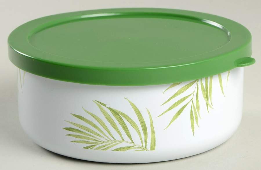 Bamboo Leaf (Corelle) 5" Metal Bowl W/Plastic Lid by Corning Corelle-1