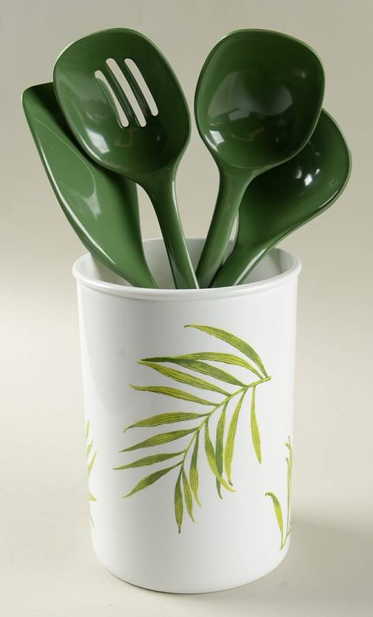 Bamboo Leaf (Corelle) Utensil Set (Holder & Utensils) by Corning Corelle-1