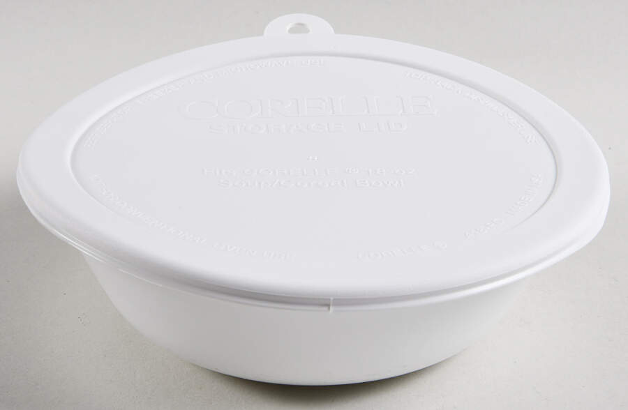 Classic Cafe Black Soup/Cereal Bowl & Plastic Lid by Corning Corelle-1